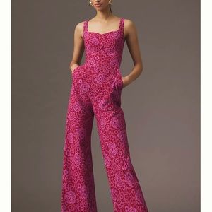 Maeve Printed Jumpsuit in Pink Combo